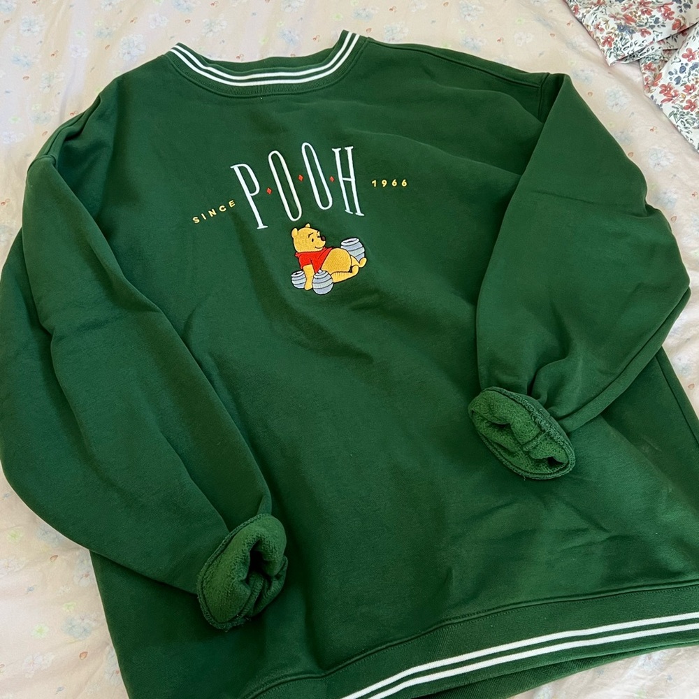 Disney Green Winnie the Pooh Pullover Sweatshirt